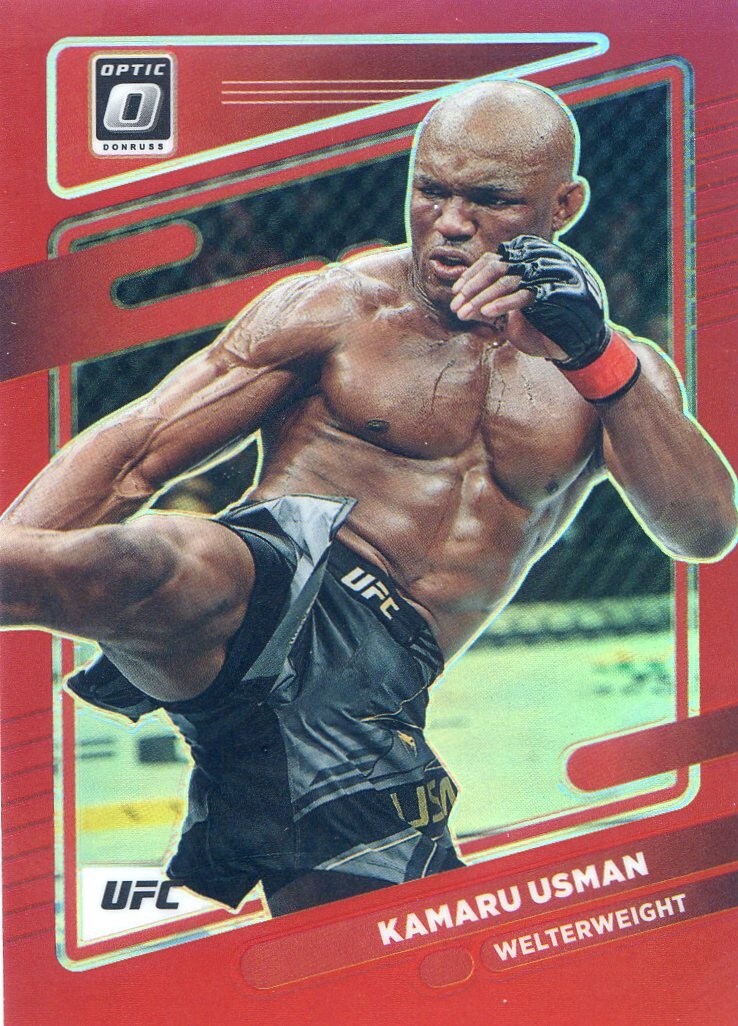 2022 Donruss Optic UFC RED PRIZM #/199 KAMARU USMAN NO. 42