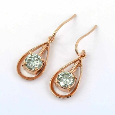 3 Ct Weiße Behandelt Diamanten Ohrringe in Roségold Plattiert VVS1 Zertifiziert