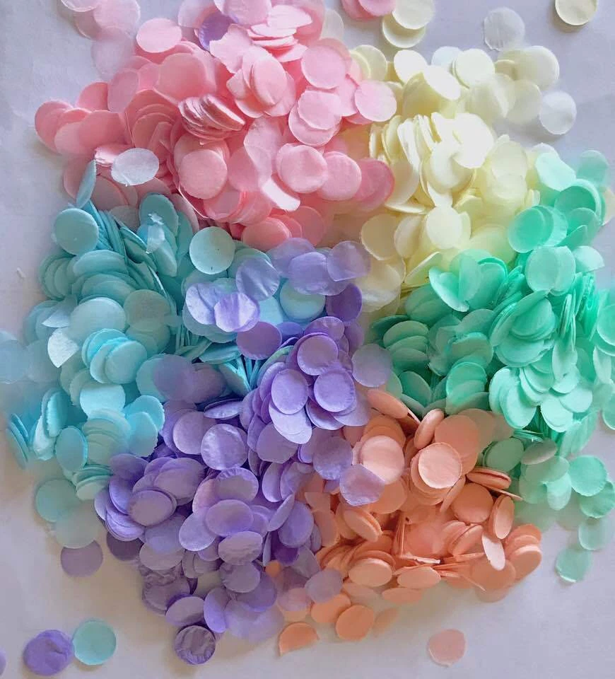 PASTEL WEDDING CONFETTI TISSUE PAPER TOSSING THROW 1CM CIRCLES BIODEGRADABLE - image 3 of 3