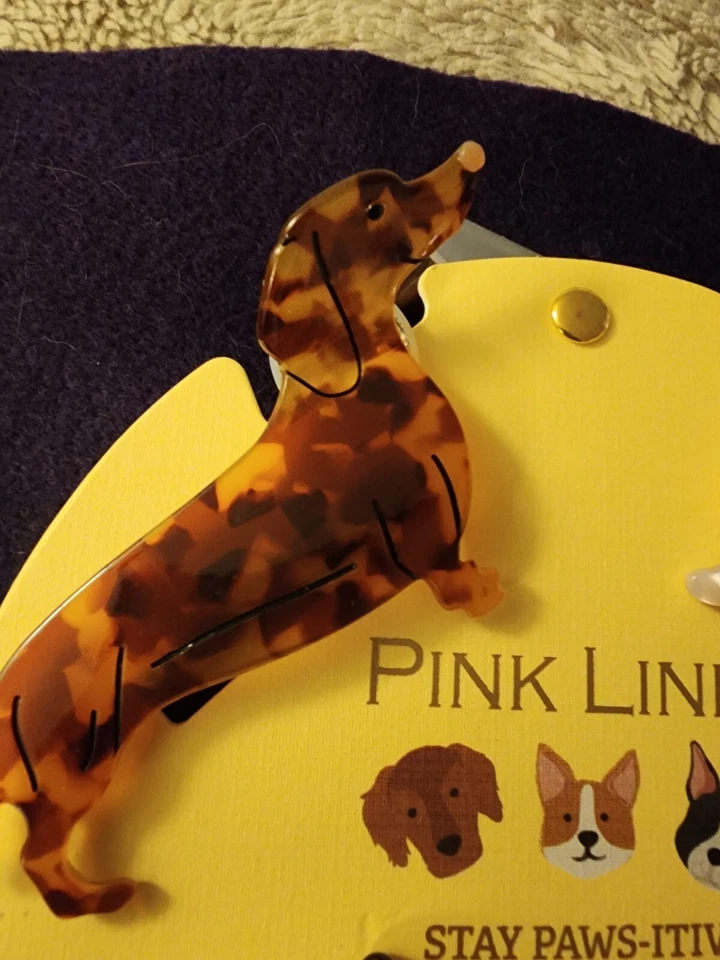 Розовый льняной эмали собаки заколки новый с Ярлыками, очаровательный!!(Корги, Френчи и Докси) - Изображение 3 из 4