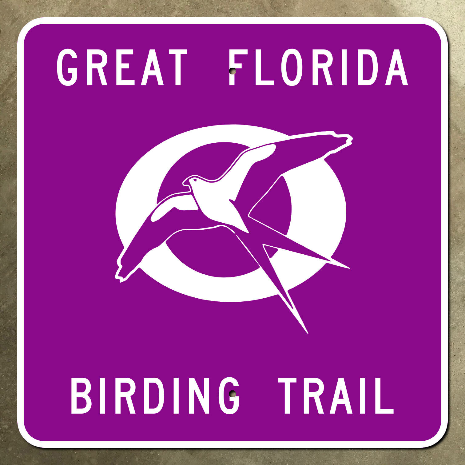 Great Florida Birding Trail highway marker road sign purple 16x16 Popularny