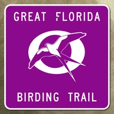 Great Florida Birding Trail highway marker road sign purple 12x12