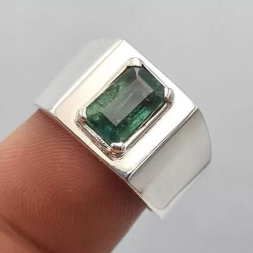 emerald ring 14.25 Ratti /14.00 Carat Natural Certified Emerald stone ring  Panna ring Gemstone Gold Plated Adjustable emerald Ring For Women And Men