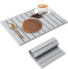 Large Stone Dish Drying Mats for Kitchen Counter, 24"L X 16"W, Gray
