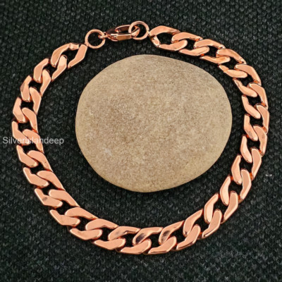 Solid copper Men's & Women Bracelet curb Cuban Link Chain Bracelet Viking Curb