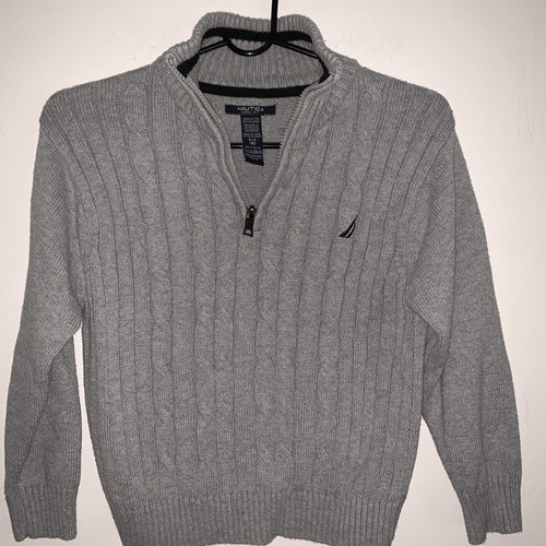 Nautica Grey Cotton Long Sleeve Sweater Size S (8) Boys  - Picture 3 of 6