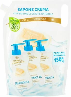 Spuma di Sciampagna Liquid soap cream Marseille 1,5L (Recharge) from Italy