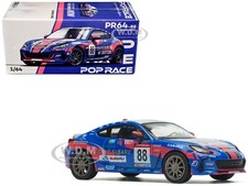 SUBARU BRZ #88 BLUE "TOKYO SUBARU RACING" 1/64 DIECAST CAR BY POP RACE PR640088