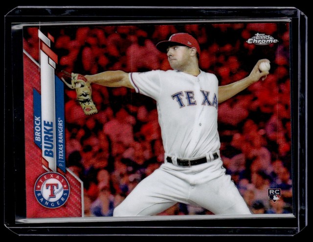 2020 Topps Chrome Refractor Red Brock Burke RC 5/5 Texas Rangers #159