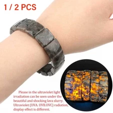 1/2pcs Halloween Bracelet Natural Yooperlite Stone Bracelet UV React Fire Stone