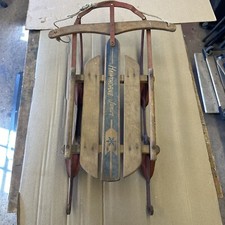 Antique Wards Hawthorne Junior 36   Steel Runner Snow Sled - Very Good