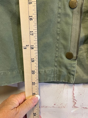 LUX Army Green Lined Jacket with Zip and Snap Closure Back Logo - Picture 10 of 13