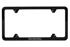 Genuine Mercedes Benz Black Powder Coat w/ Mercedes-Benz Etching Slimline Frame