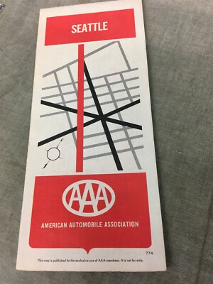 1977 AAA American Automobile Assoc. Seattle Road Map