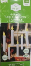 Holiday Time 6-Count Battery Operated LED Hanging Candle Lights, with Timer