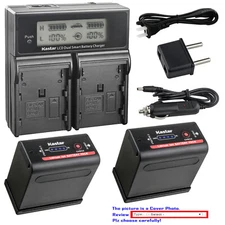Kastar Battery LCD Dual Fast Charger for BP-970G & Canon ES420V ES520A ES4000