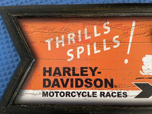 Harley Davidson Thrills and Spills Wooden Sign - Picture 3 of 6