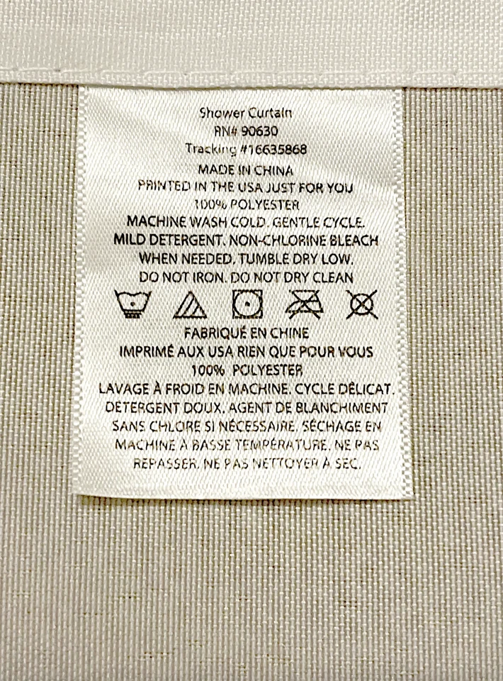 ElegantlySimple - Impreso en EE. UU. - Cortina de Ducha Gris, 71"W × 74"H Foto 2 de 2