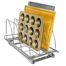 ® Pull Out Cutting Board, Cookie Sheet, and Baking Pan Organizer Rack - Lifet...