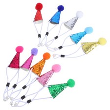 20 piezas mini sombreros de cumpleaños para animales pequeños gatos con pompones
