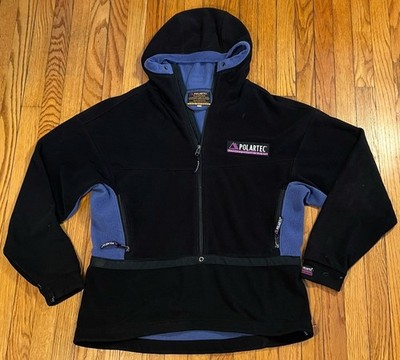 VTG 90s Polartec Series 1000 Purple Black 3/4 Zip Fleece Sweater Men Large USA