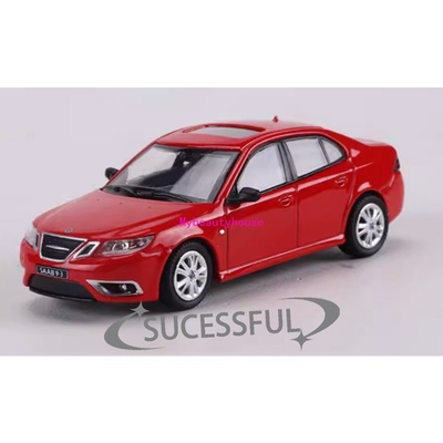 #ad 1pc Diecast Metal Car 1:64 GCD Red SAAB 9 3 Aero Sedan Collectible Model $28.78