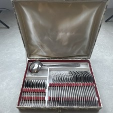 Ménagère Coffret 37 Pièces Couverts Inox Décor Coquille Louche Vintage