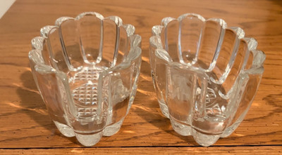 Princess House 438 Crystal Set Spoon & Fork Holders, Heritage Pattern Vtg NIB