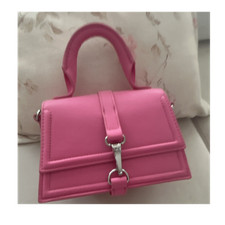 H und M kleine pinke Leder Top-Griff-Tasche m...