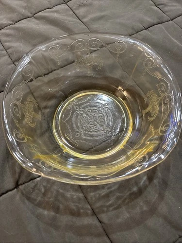 Yellow Depression, Madrid Pattern 7” bowl; 3” High