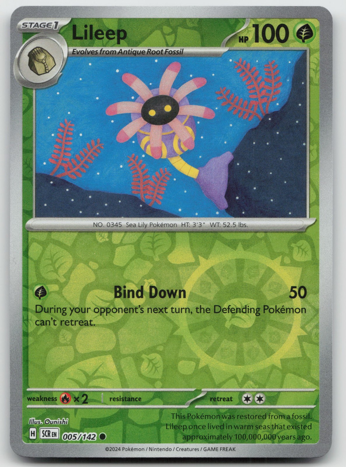 Lileep Common Reverse Holo SV07: Stellar Crown 005/142 NM