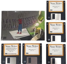 Vtg 80s Nisus Writer Mail Keeper for Mac OS Computer Floppy Disc Set of 4 Minty