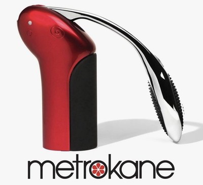 Metrokane Vertical Rabbit Aerator Corkscrew Set Red Black wine opener  new 