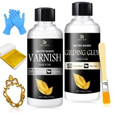 Gold Leaf Gilding Adhesive Kit - 2 x 3.5oz Water-Based Clear