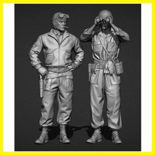 1/35 Scale Resin Figures Model Kits WWII US Army Tank Crew 2 Figures Military...