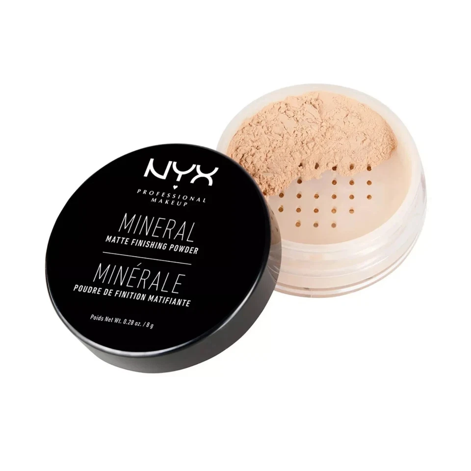 Polvo de acabado mineral NYX Cosmetics ligero/medio 0,28 oz nuevo Foto 4 de 4