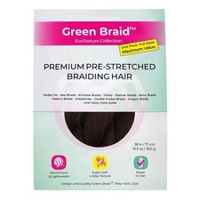 NEW Green Braid EcoTexture Premium Pre-Stretched Braiding Hair 28" Dark Brown