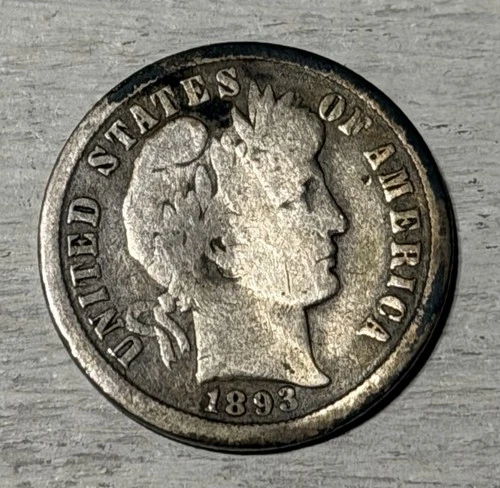 1893 O Barber Liberty Head Dime 10c Coin New Orleans Mint Rare Nice Album Filler