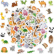 200 Pcs Animal Foam Stickers Self Adhesive Jungle Safari Zoo Kids Crafts