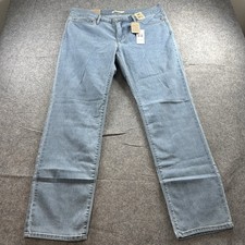 Levis 314 Shaping Straight Jeans Womens 34x32 Blue Denim Pockets Stretch