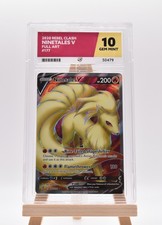 Grade 10 Ninetales V (Full Art) 177/192 Swsh02: Rebel Clash Holo Slab