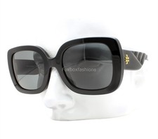 Tory Burch Sunglasses TY 7179U 1709/87 Polished Black Gold Logo with Case