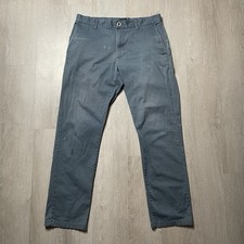 RVCA Pants Mens 33x31 Blue Week-End Stretch Straight Leg Chino Trousers Skate