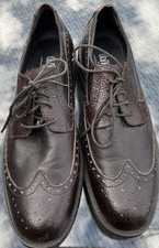 Donald Pliner Mens Brad Leather Wingtip Shoes Brown Rubber Sole Sz 11.5