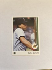 1989 Upper Deck Carlos Quintana Boston Red Sox Rookie Baseball Card #26. rookie card picture
