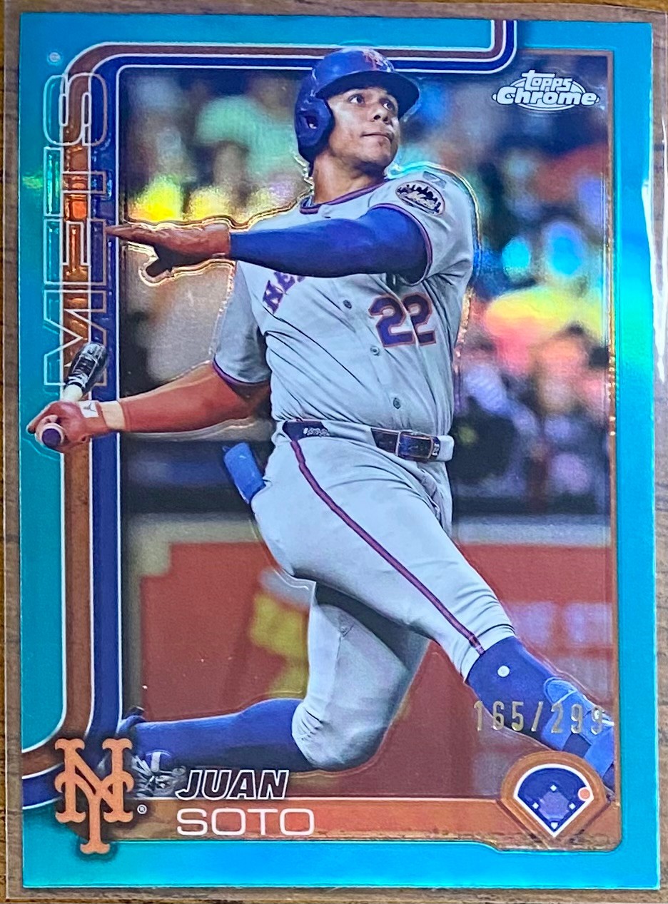 Juan Soto #/299 Teal Refractor Parallel (200) - 2025 Topps Chrome - Mets