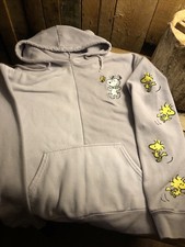 Light Great Snoopy Embroidered Hoodie L