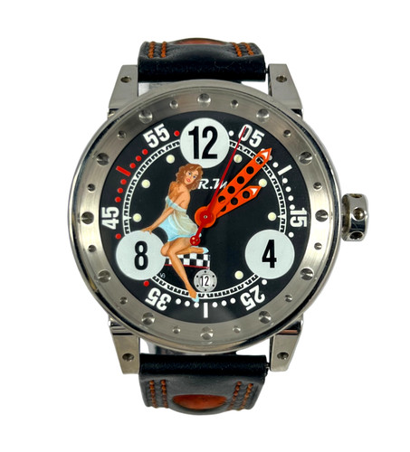 B.R.M Pin-Up Collection 44mm Stainless Steel Men's Watcn, B.R.M Pin-Up