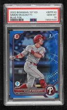 2022 Bowman 1st Edition Blue Foil 31/150 Simon Muzziotti PSA 10 GEM MT hd2