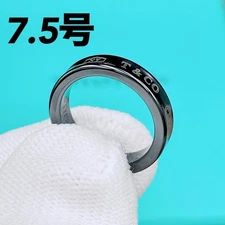 Tiffany 1837 Narrow Titanium Ring Size 7.5 Black Unisex Used